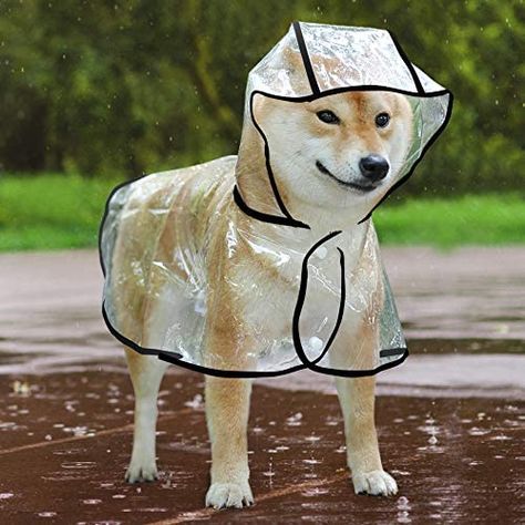 Transparent Raincoat, Pvc Raincoat, Dog Raincoat, Pet Dogs Puppies, Rain Poncho, Head Protection, Rain Coat, Dog Pattern, Waterproof Jacket