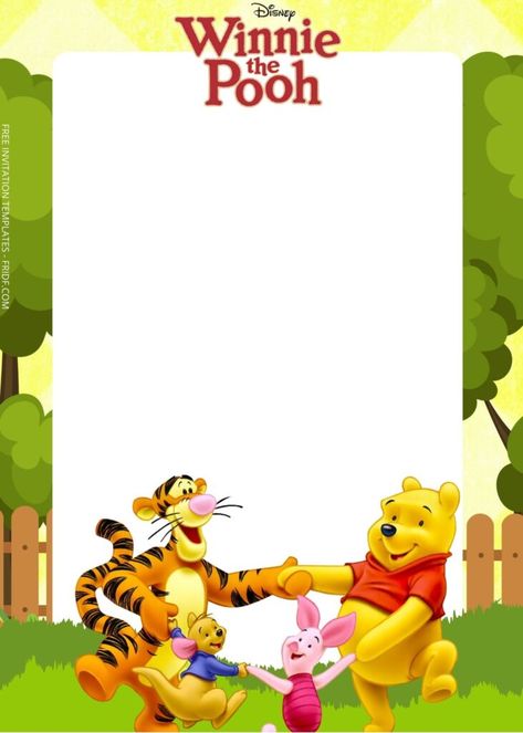 FREE Winnie The Pooh Birthday Invitation Templates - FRIDF - Download Free PDF Invitation Templates Winnie The Pooh Invitation Template, Winnie The Pooh Games, Pooh Invitation, Winnie The Pooh Themes, Pooh Birthday, Winnie The Pooh Pictures, Winnie The Pooh Birthday, Fun Party Themes, Free Invitation Templates