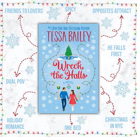 TROPES: 🧣 FRIENDS TO LOVERS ❄️ OPPOSITES ATTRACT 🧣 SPICY ROMANCE ❄️ HE FALLS FIRST 🧣 DUAL POV ❄️ CHRISTMAS IN NYC 🧣 HOLIDAY ROMANCE ❄️ ONE BED . . WRECK THE HALLS is one of the best romance read I've read this Year!!! . #wreckthehalls #tessabailey #romance #romancebooks #harpercollins #bookmail #bookstagram #booktok #books #booknerd #bookaddict #booklover #booksbooksbooks Romance Books With Dual Povs, Christmas Books Romance, Christmas Rom Com Books, Spicy Christmas Romance Books, Winter Romance Books, Spicy Christmas Books, Christmas Romance Movies, Christmas Tbr, Spicy Book Recommendations