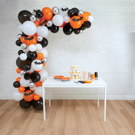 10ft. Halloween Balloon Garland by Celebrate It™ | Michaels Orange And Black Balloon Garland, Carnival Ticket Booth, Black Balloon Garland, Carnival Ticket, Halloween Balloon Garland, Spooky Cake, Baking Kits, Vintage Halloween Party, Halloween Balloon