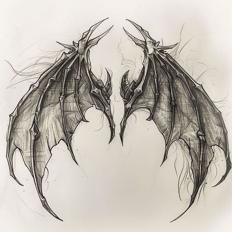 Dynamic Wings Tattoo Flash Half Angel Half Demon Wings Tattoo, Maleficent Tattoo Ideas Wings, Demon Wing Back Tattoo, Skeleton Wings Back Tattoo, Gothic Angel Wings Tattoo, Bat Skeleton Drawing, Gothic Wings Back Tattoo, Back Tattoo Skeleton, Bat Wing Tattoo Back