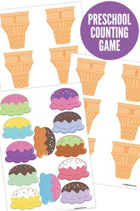 A fun, free printable preschool counting game that invites preschoolers to count and match ice cream scoops to numbered cones. #preschool #countinggames Counting Activities Preschool, Preschool Counting, Counting Games, Summer Preschool, Ice Cream Theme, Ice Cream Scoops, Numbers Preschool, Counting Activities, Preschool Printable