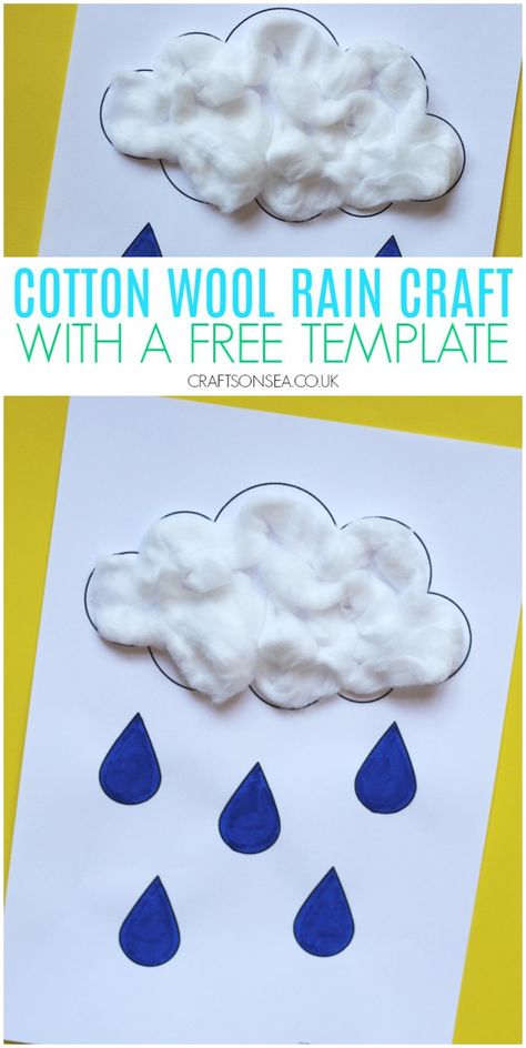 Rain Crafts For Kids, Rain Craft, Rain Crafts, Weather Crafts, Easy Toddler Crafts, April Crafts, Rainy Day Crafts, Toddler Arts And Crafts, Spring Crafts For Kids