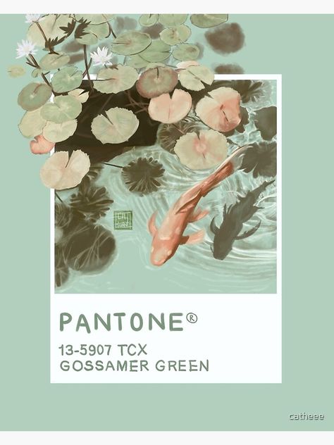 "Gossamer Green Pantone " Poster by catheee | Redbubble Pantone Poster, Pantone Print, Green Pantone, Pantone Green, Dorm Posters, Postcard Art, Art Making, Pantone Color, Green Aesthetic