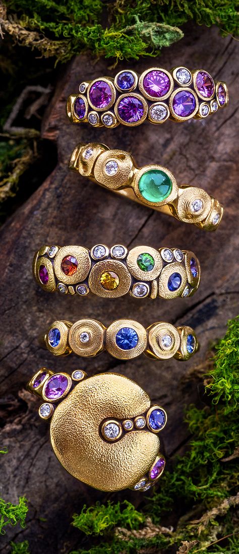 Alex Sepkus Rings, Alex Sepkus, Emerald Rings, Alternative Bridal, Gold Rings Fashion, Colorful Wedding, Natural Stone Jewelry, Jewelry Images, Antique Inspiration