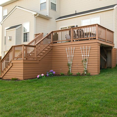 Landscaping House, Weekend Home Projects, Under Deck Storage, Deck Skirting, Under Deck, Outdoor Improvements, Raised Deck, Deck Storage, Patio Deck Designs