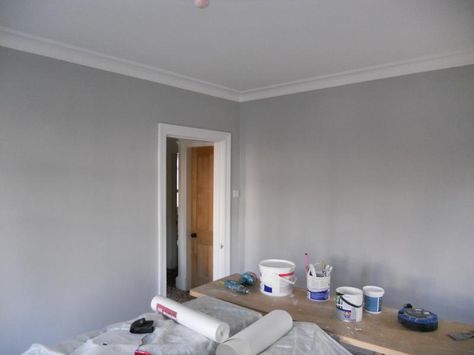 Pavilion Grey office  This is the colour we're thinking... Gym Paint Colors, Home Gym Paint Colors, Pavilion Grey, Lounge Room Styling, Grey Office, Living Room Color Schemes, Farrow And Ball, Living Room Organization, Room Color Schemes