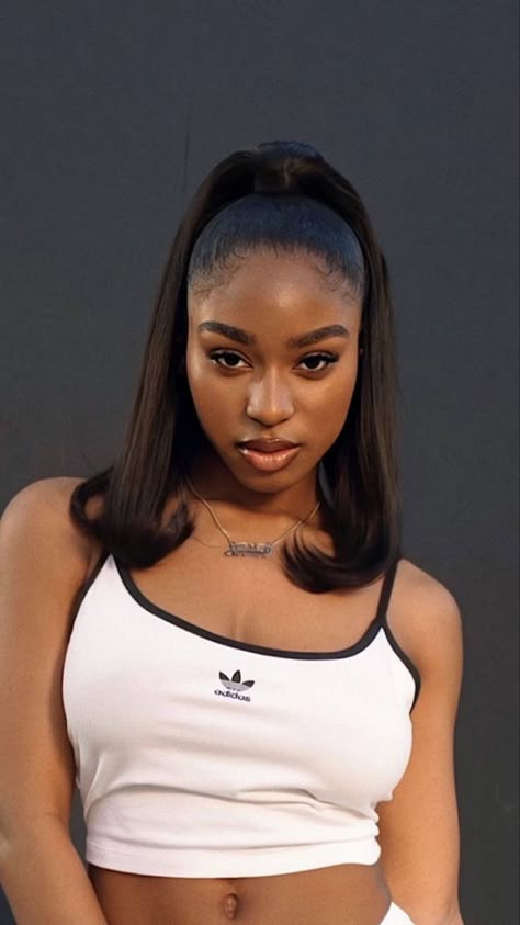 Cute Ponytail Hairstyles, Cute Ponytail, Straightening Natural Hair, Normani Kordei, Hairstyles For Black Hair, Sleek Ponytail Hairstyles, Cute Ponytails, Braided Cornrow Hairstyles, Hair Ponytail Styles