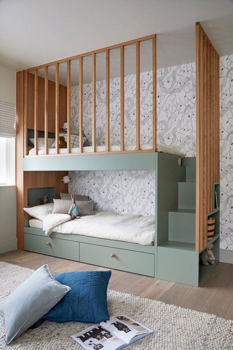 Kids Bed Design, Kids Room Bed, Beds For Small Rooms, Small Kids Room, Kids Shared Bedroom, Cool Kids Bedrooms, Kids Room Interior Design, Modern Kids Room, Bunk Bed Designs