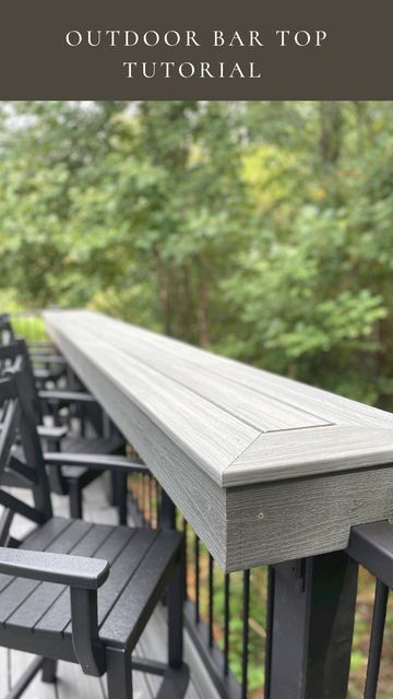 Patio Bar Railing Ideas, Diy Over The Rail Bar Table, Deck With Built In Bar Counter, Bar Railing On Deck, Deck Railing With Bar Top, Deck Bar Seating, Railing Bar On Deck, Bar Top On Deck Railing, Diy Deck Railing Table