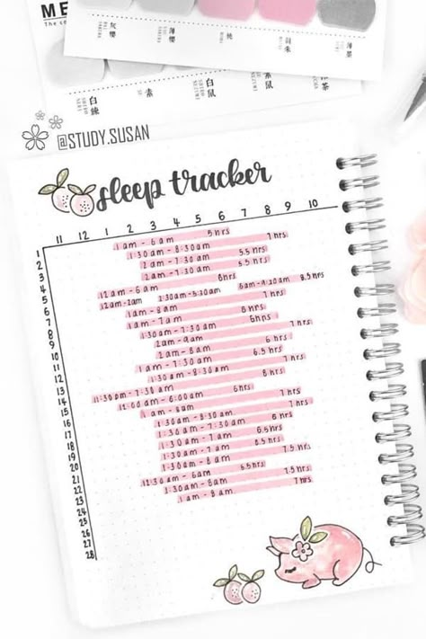 How cute is this sleep log?! Check out the rest of the bujo sleep trackers for inspiration! Free Bullet Journal Printables, Bullet Journal 2020, Habit Tracker Bullet Journal, Creating A Bullet Journal, Bullet Journal Paper, Bullet Journal Tracker, Bulletin Journal Ideas, Bullet Journal Printables, Self Care Bullet Journal