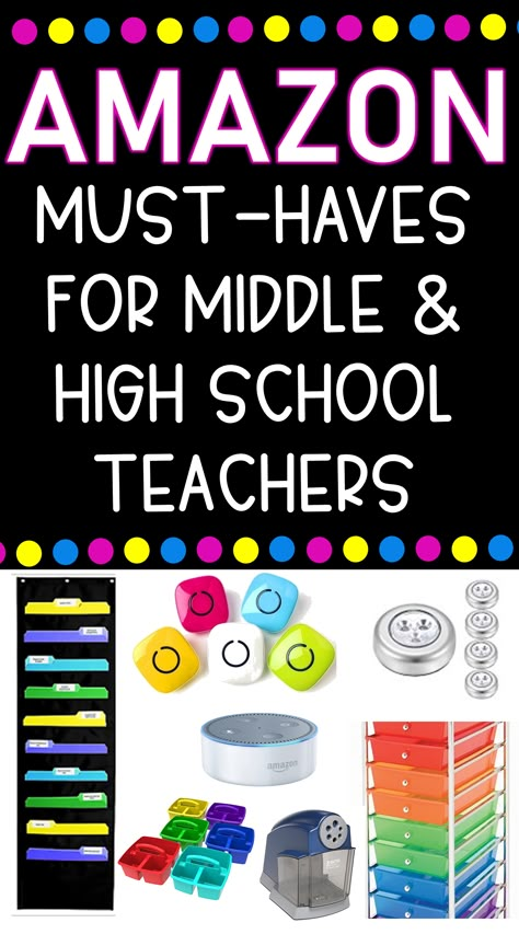 Check out my top Amazon Must-Haves for Middle and High School Teachers! I have included 10 of my favorite Amazon products that have helped me get organized and manage my classroom. Middle School Organization, Classroom Organization High School, Middle School Classroom Decor, Middle School Science Classroom, First Classroom, Middle School Math Classroom, Teacher Must Haves, Secondary Classroom, High School Teachers