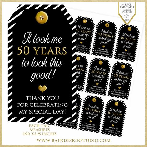 60th Party Favors, 80th Birthday Party Favors, Birthday Tag, 100th Birthday Party, Milestone Birthday Party, Thank You Printable, 50th Bday, Mini Wine Bottles, Good Wine