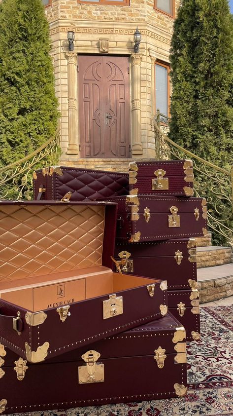 Brown Luggage Aesthetic, Pretty Suitcase, Pretty Luggage, Ciel Black Butler, Luggage Aesthetic, Luxury Luggage Sets, Luxury Suitcase, Animation Blender, Designer Suitcases