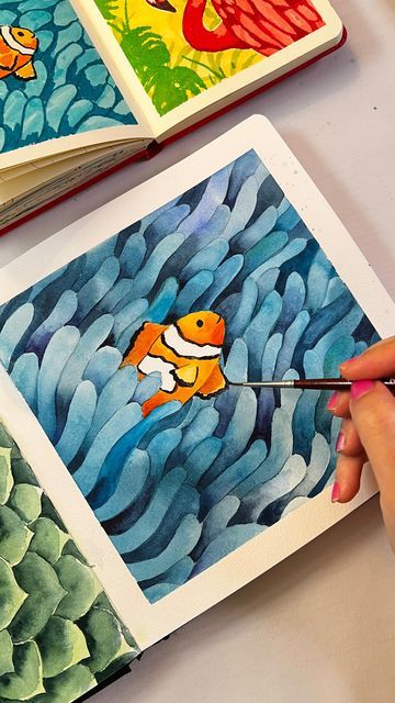 Coral Drawing, Coral Painting, Pencil Colours, Poster Color Painting, Posca Art, Underwater Art, Beautiful Art Paintings, Watercolor Projects, Painting Pictures