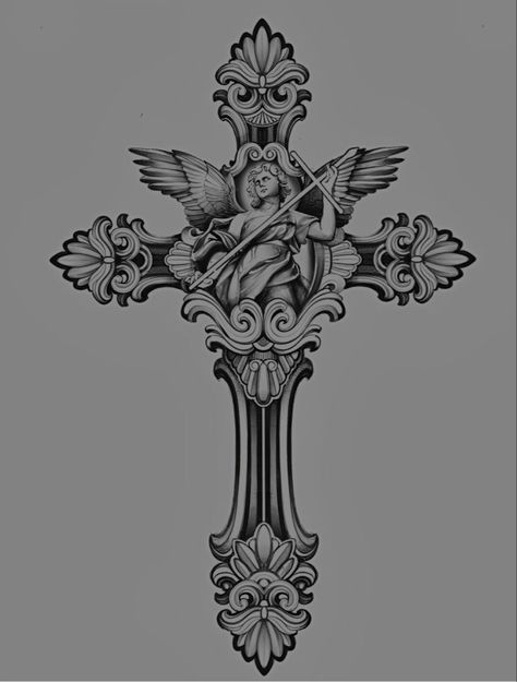 Church And Chains Tattoo, Filigree Cross Tattoo, Cybersigil Cross, Crusafix Tattoo, Ornate Cross Tattoo, Gothic Cross Tattoo, Blackwork Sleeve, Crucifix Tattoo, Baroque Tattoo