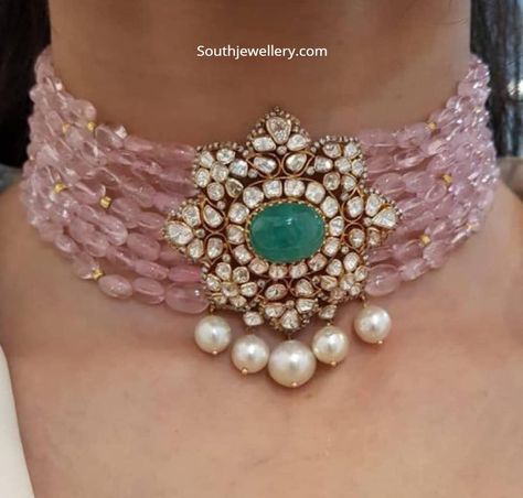 Choker Set Design, Diamond Necklace Jewelry, Antique Gold Necklace, Beads Choker, Choker Necklace Designs, Choker Designs, Fancy Jewelry Necklace, Jewelry Set Design, Pearl Necklace Designs