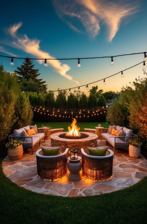 Make A Backyard Fire Pit On A Small Budget Fireplace Plans, Outdoor Fireplace Plans, Fire Pit Decor, Backyard Fire Pit, Creative Design Ideas, House Dream, House Backyard, Halloween Front Porch, Fire Pit Area