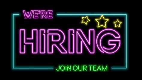 We are hiring neon text animation. Were Hiring, Now Hiring Sign, Hiring Poster, Now Hiring, Neon Moon, Desain Editorial, Promotional Banners, Crazy Girl Quotes, Text Animation