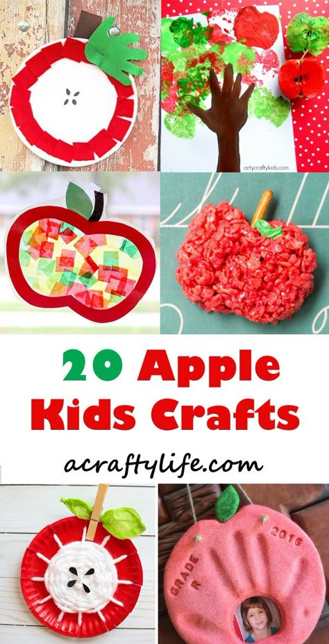 apple kids crafts -fall kid crafts crafts for kids- acraftylife.com #preschool #craftsforkids #kidscrafts Fall Fun Activities, Apple Crafts For Kids, Preschool Apple Theme, Apple Crafts, Fall Crafts For Toddlers, September Crafts, Apple Preschool, Apple Activities, Apple Craft