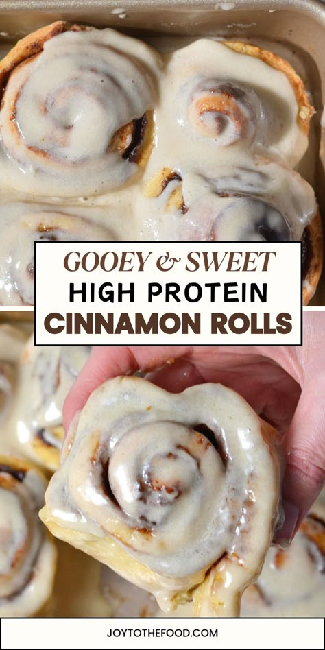 Cinnamon rolls with cream cheese frosting. High Protein Cinnamon Rolls, Healthy Cinnamon Rolls Recipe, Protein Cinnamon Rolls, Healthy Protein Desserts, High Protein Cheesecake, Protein Dessert Recipes, Healthy Cinnamon Rolls, 20 Grams Of Protein, Protein Baking