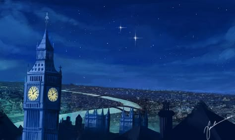 Second star to the right and straight on till morning! Old Disney Aesthetic, Disney Desktop Wallpaper, Peter Pan Wallpaper, Old Disney Movies, Images Disney, Disney Background, New Retro Wave, Night Background, Pinturas Disney