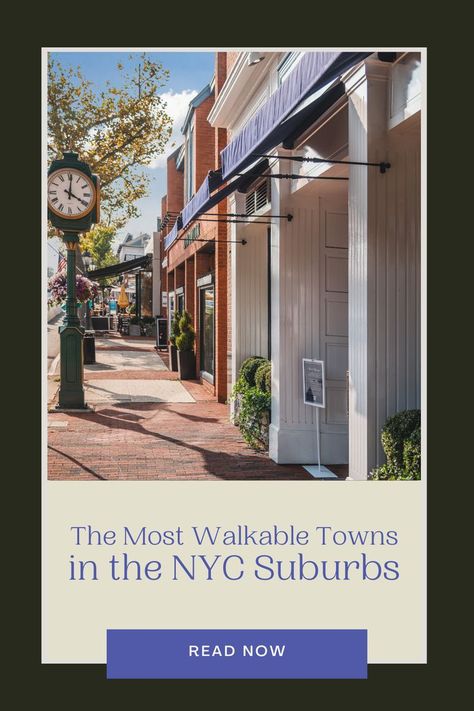 For many who are leaving the city and considering the NYC suburbs, one of the biggest hesitations is losing the walkability that the city offers and becoming isolated in a home away from conveniences. If you are looking for a home that is still within walking distance to the downtown amenities, schools and parks, there are a handful of towns we suggest exploring. Below are some of the most walkable towns in Westchester and Fairfield County. #nycsuburbs #fairfieldcounty #westchestercounty Nyc Suburbs, Westchester County, The Suburbs, Connecticut, The City, Real Estate, Good Things