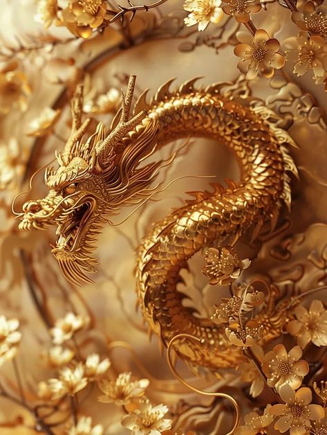 Golden Dragon Aesthetic, Gold Dragon Aesthetic, Gold Dragon Wallpaper, Winged Victory, Flying Dragon, Golden Healer, Golden Dragon, Golden Leaf, Japanese Dragon