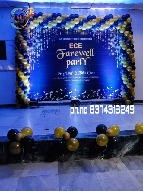 We do all type of balloon and flower decorations at reasonable prices ph no 8374313249,7660938321
.
#farewellparty #farewellpartydecor #fresherspartydecor #farewellpartyballoondecor Balloon Decorations For Farewell Party, Farewell Balloon Decoration, Seminar Decoration Ideas, Stage Decorations For Freshers Party, Gifts For Freshers Party, Farewell Banner Ideas, Farewell Decoration Idea, Theme For Freshers Party In College, Decoration For Freshers Party