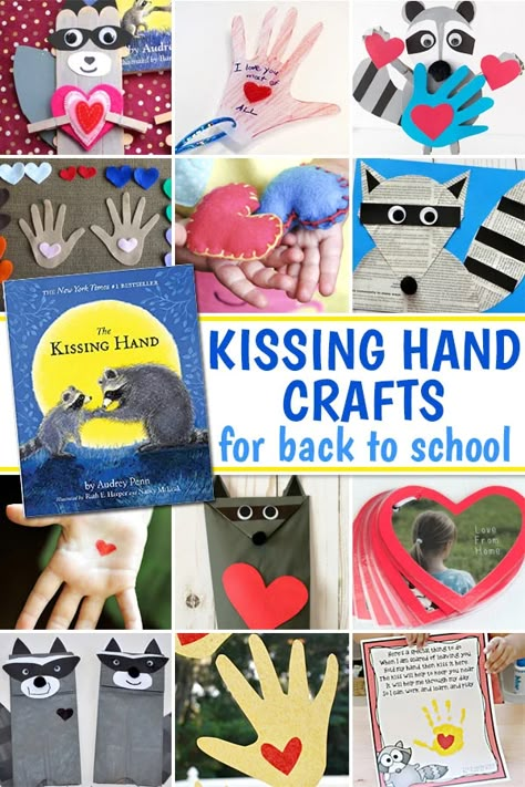 Free Kissing Hand Printables, Kissing Hand Preschool, The Kissing Hand Activities, The Kissing Hand Book, Hand Art Projects, First Day Of Homeschool, Solar System Projects For Kids, Activities For Back To School, Preschool First Day