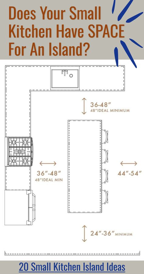 Kitchen Island In A Small Kitchen, Single Run Kitchen, Kitchen Small With Island, Kitchen Island Ideas For Narrow Kitchens, Island Narrow Kitchen Layout, Island In Small Kitchen Layout Rectangle, Kitchen Island Ideas For Small Spaces, Compact Kitchen Island Ideas, Kitchen Small Island With Seating