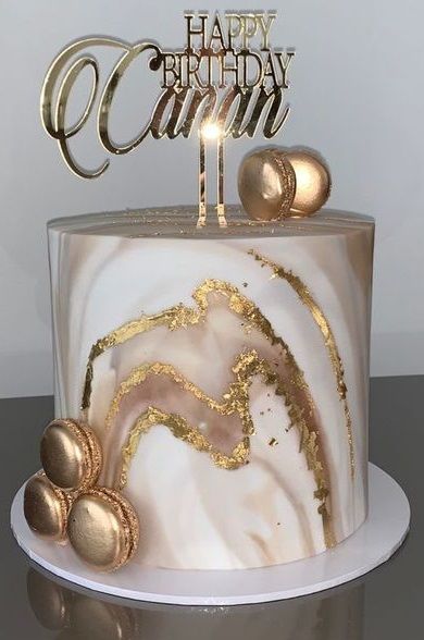 Cake Designs For Ladies, 50th Birthday Cake For Women, Birthday Cake For Women Elegant, Beautiful Birthday Cake, Golden Birthday Cakes, Birthday Cake Designs, Tårta Design, Modern Birthday Cakes, Fondant Cake Designs