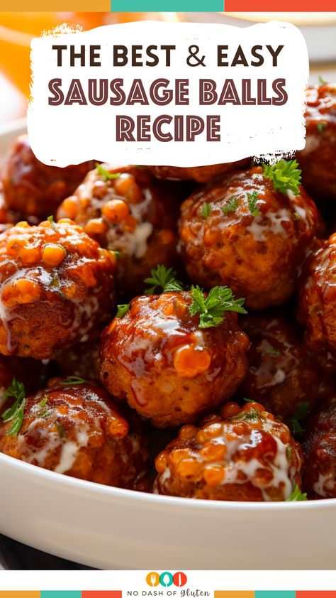 Stove Top Sausage Balls, Best Sausage Ball Recipe, Sausage Meatballs Recipes, Easy Sausage Balls Recipes, Sausage Ball, Gluten Recipes, Sausage Appetizers, Sausage Balls Recipe, Sausage Meatballs