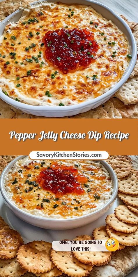 Craving a quick and tasty appetizer that’s sure to wow? This Pepper Jelly Cheese Dip Recipe is simple to make and bursting with flavor, making it an ideal choice for any occasion. Be sure to save it for your future entertaining needs! Pepper Jelly Dip Recipe, Red Pepper Jelly Appetizer, Easy Pepper Jelly, Pepper Jelly Cheese Dip, Spicy Pepper Jelly, Pimento Cheese Appetizer, Pepper Jelly Dip, Spicy Cheese Dip, Cheddar Cheese Dip