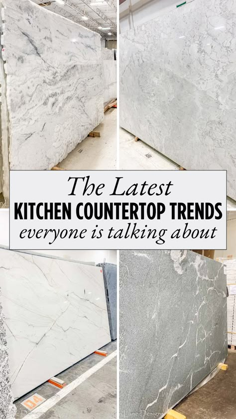 Stay on top of kitchen decor trends with our guide to the most popular kitchen countertop styles. From modern quartz countertops to farmhouse classics, discover ideas that will elevate your home kitchen. Popular Granite Countertops, Popular Kitchen Countertops, Kitchen Quartz Counters, Kitchen Countertop Trends, Gray Quartz Countertops, Best Countertops, Farmhouse Kitchen Countertops, Porcelain Countertops, White Granite Countertops