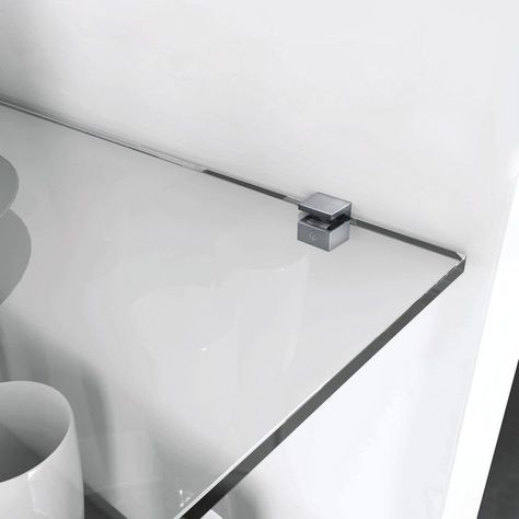 Featuring a unique, modern design – the KRISTAL Shelf Support from Häfele is a one-piece fitting which offers quick and easy installation and relocation of shelves. It features an integrated set screw and offers support for glass shelves 5 to 6 mm thick. KRISTAL is available in both screw mount or 5 mm pin mount versions with a weight capacity of 55 lbs. per shelf. #glassshelf #glassshelves #shelving #woodworking #customcabinetry Bookshelves Kitchen, Cabinetry Hardware, Shelf Support, Shelf Supports, Glass Shelf, Streamlined Design, Custom Cabinetry, Glass Shelves, Big Deal