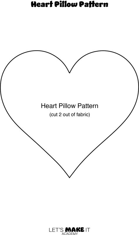 Heart Pillow Pattern Sewing Free, Heart Shaped Pillow Diy, Heart Pillow Sewing Pattern, Heart Shaped Pillow Diy Free Pattern, Heart Shaped Pillows, Heart Plush Pattern, Heart Pillow Pattern Sewing, Pillow Patterns Sewing, Sew Heart Pillow