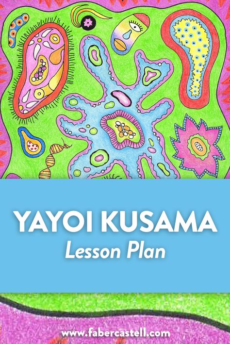 An art lesson for kids connecting science and creativity! Kids will make the connection between science and creativity as they create exciting abstract art inspired by avant-garde artist Kusama’s My Eternal Soul Series. Tk Art Lessons, Teaching Art To Kids Lesson Plans, Abstract Art Projects For Kids, Kusama Art Projects For Kids, Yayoi Kusama Art Lesson For Kids, Yayoi Kusama Art Lesson, Art Lesson Plans For Elementary, Kids Art Lesson, Science Art Projects