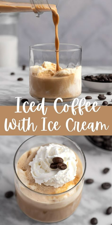 Coffee With Ice Cream, Creamy Iced Coffee, Easy Milkshake, Cold Coffee Drinks Recipes, Summer Coffee Drinks, Blended Coffee Drinks, Coffee Ice Cream Recipe, Coffee Smoothie Recipes, Homemade Coffee Drinks