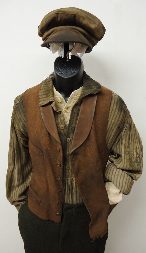 1860’s – 1870’s Civilian – Rough Immigrant Old Timey Male Outfits, Old Victorian Clothes Male, Male Peasant Outfit, Late 1800s Fashion Male, Old Fashioned Outfits Men, Mens Clothing Reference, Colonial American Clothing, Victorian Men Clothes, 1800 Clothes Men