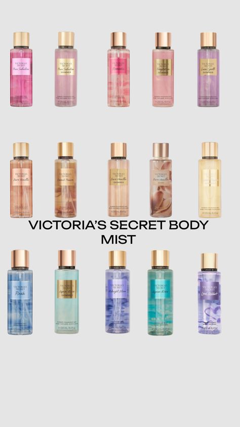 victoria’s secret body mist victoria secret brume Victoria Secret Brume, Victoria Secret Aesthetic, Secret Aesthetic, Victoria Secret Body Mist, Victoria Secret Perfume, Perfume Collection, Body Mist, Christmas Wishlist, Glow Up?