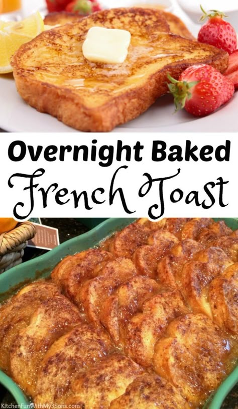 Overnight Baked French Toast, Overnight French Toast Casserole, French Toast Casserole Easy, French Toast Casserole Overnight, Baked French Toast, Overnight French Toast, French Toast Breakfast, French Toast Bake, French Toast Casserole