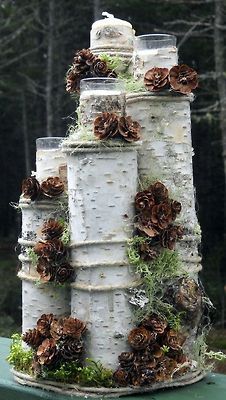 Centerpiece Birch Tree Decor, Holiday Mason Jar, Birch Tree Wedding, Birch Wedding, White Birch Trees, Deco Nature, Christmas Mason Jars, Christmas Candle Holders, Holiday Table Decorations