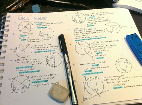 Circle Theorems, Wedding Hairstyles Videos, Best Study Tips, Math Notes, Study Board, Notes Inspiration, Math Geometry, Work Motivation, Get It Done