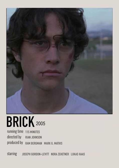 90s Indie Film Aesthetic, Brick 2005 Poster, Brick Movie Poster, Movies About Teenagers, Movies To Watch Poster, As You Are, Gay Movie Poster, Grunge Movies, Good Time Movie