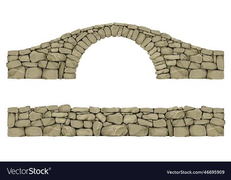 Stone arched ancient bridge made of boulders vector image Ancient Bridge, Stone Arch Bridge, Collage Idea, Arch Bridge, Stone Arch, Stone Bridge, Old Wall, Paper Model, Retaining Wall