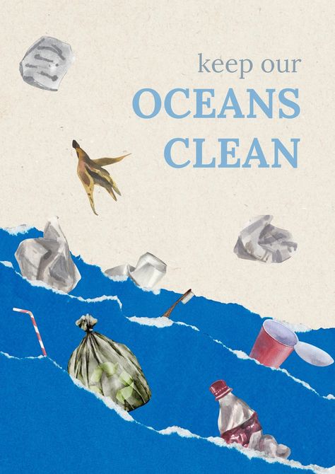 Recycling Campaign Poster, Vintage Environmental Posters, Recycling Illustration Poster, Climate Poster Ideas, Environmental Design Ideas, Recycling Poster Design, Plastic Awareness Posters, Sustainability Poster Ideas, Save The Ocean Aesthetic