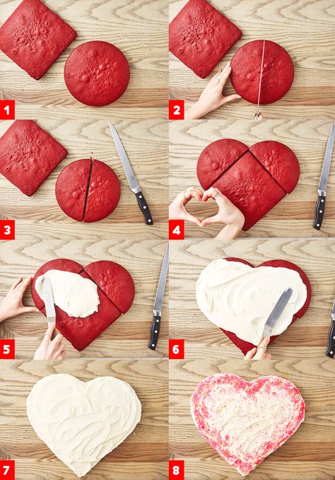 Heart Shaped Cake Recipe, Heart Shaped Cake, Valentines Baking, Torte Cupcake, Valentine Desserts, Heart Shaped Cakes, Shaped Cake, Valentines Day Cakes, Valentines Day Desserts