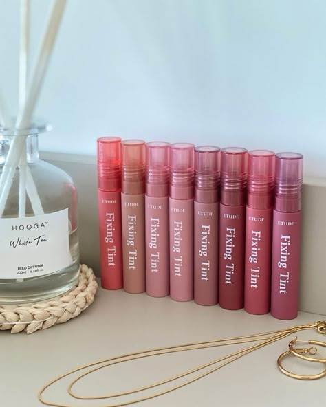 etude house fixing tints swatches and reviews Etude House Lip Tint, Etude House Fixing Tint, Tint Etude, Fixing Tint, Bath And Body Shop, Makeup Package, Makeup Is Life, Ulzzang Makeup, New Normal