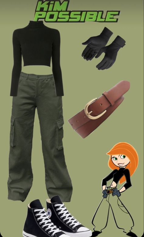 Nickelodeon Inspired Outfits, Fantasia Kim Possible, Childhood Heroes Costume, Characters To Dress Up As For School, Diy Superhero Costume For Women, Easy Cartoon Costumes, Cosplay Facil, Easy Carnival Costume, Kim Possible Outfit